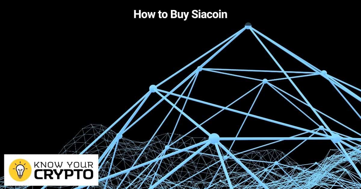 How to Buy Siacoin