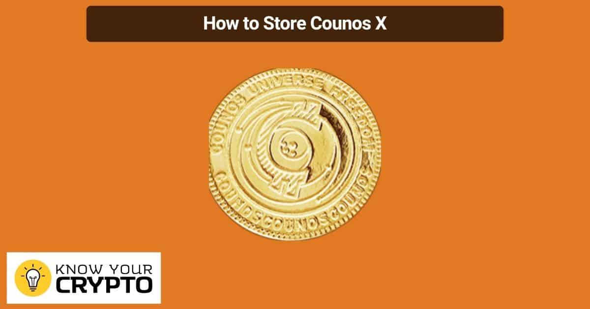 How to Store Counos X
